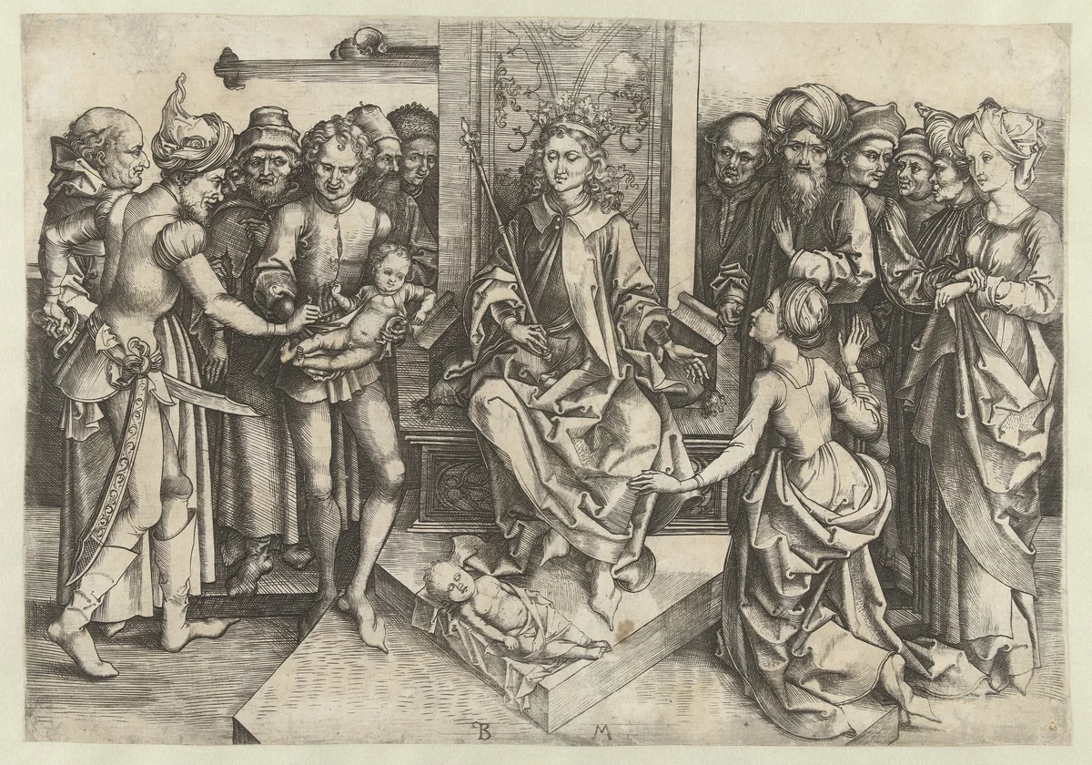Oordeel van Salomo (Salomon) by Unknown, print, 1490-1500