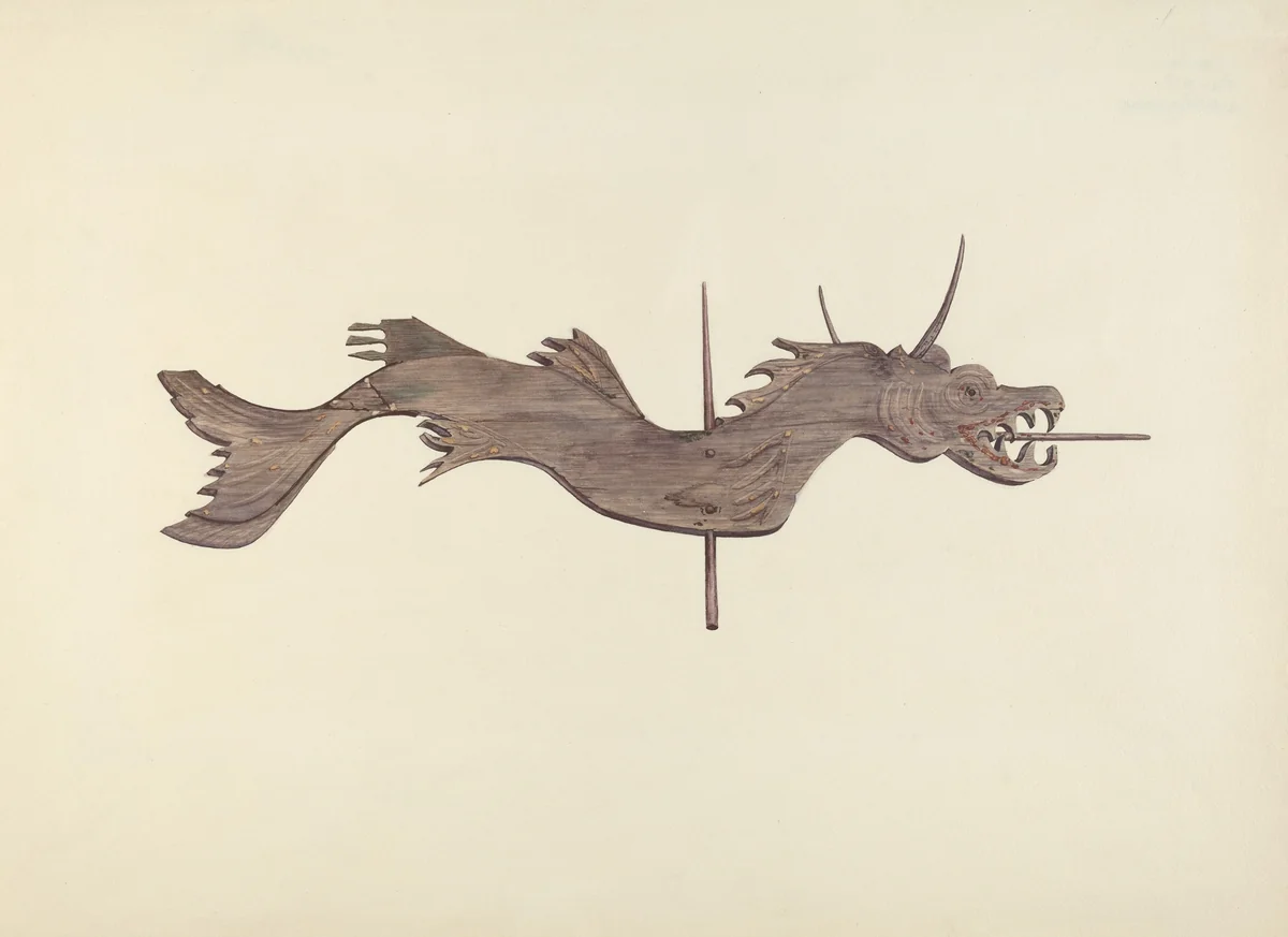 Dragon Weather Vane by Dorothy Hay Jensen, index of american design, 1935-1942