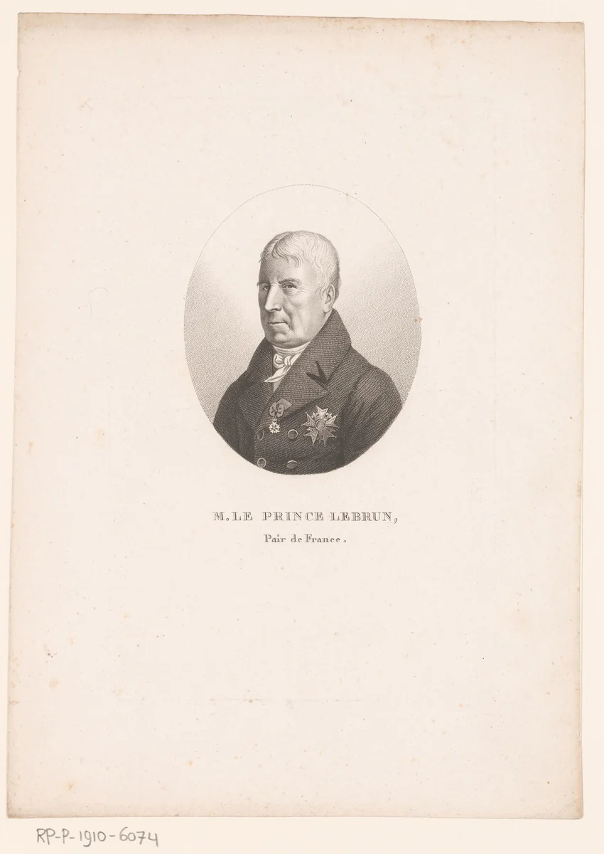 Portret van Charles-François Lebrun by Ambroise Tardieu, print, 1820-1828
