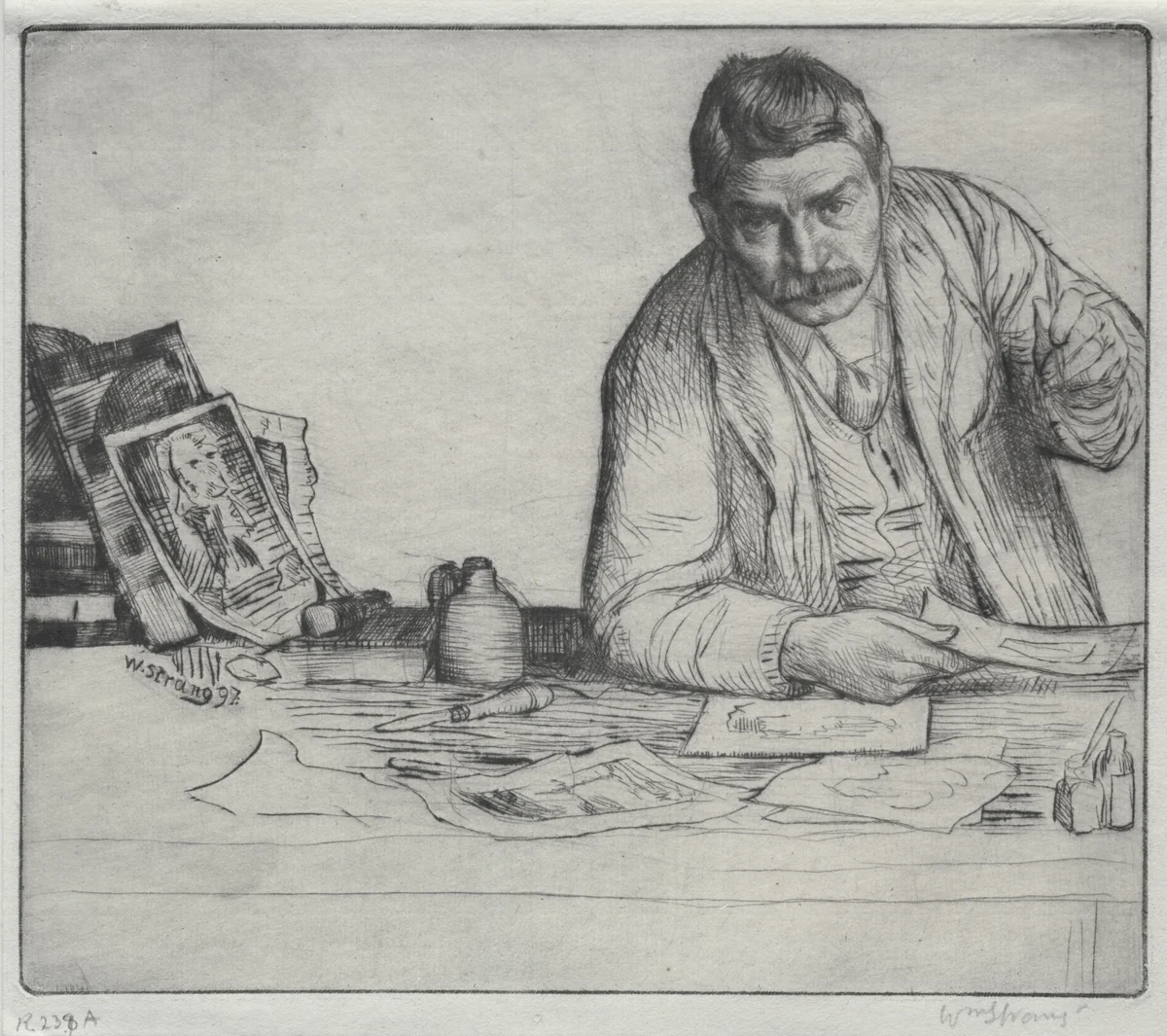 Self-Portrait - "The Etcher" by William Strang, print, 1897