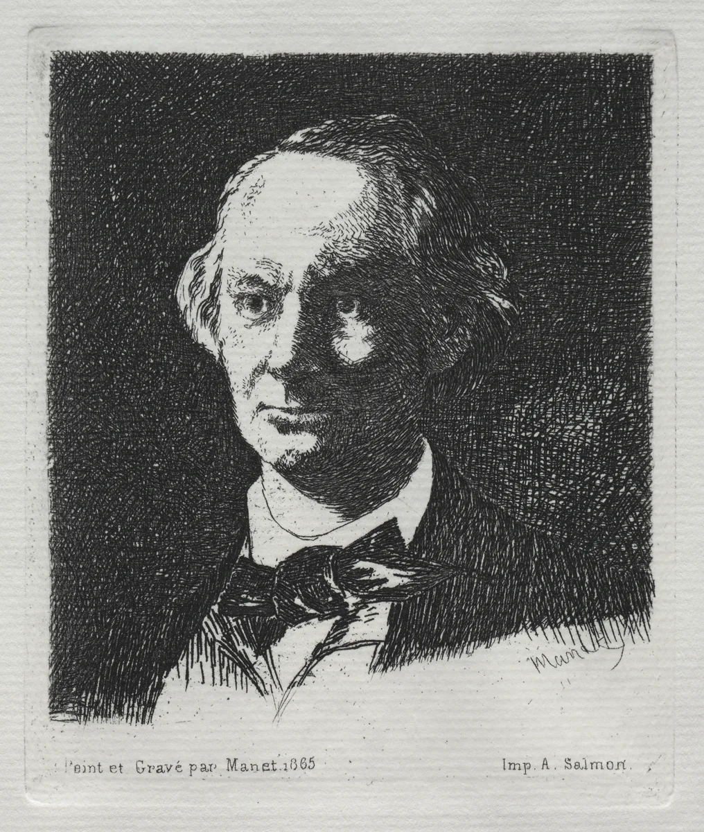 Charles Baudelaire by Edouard Manet, print, 1869