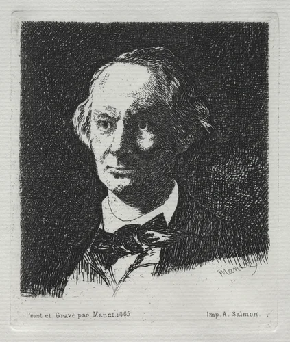 Charles Baudelaire by Edouard Manet, print, 1869