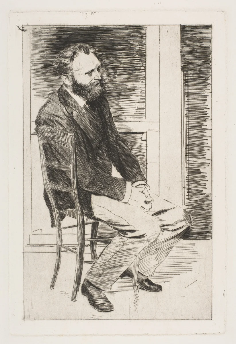 Édouard Manet, Seated, Turned to the Right by Edgar Degas, print, 1863-1873