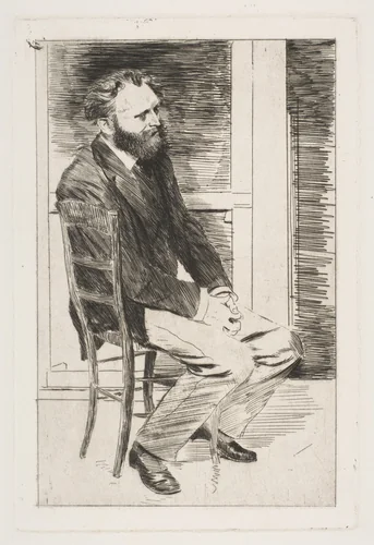 Édouard Manet, Seated, Turned to the Right by Edgar Degas, print, 1863-1873