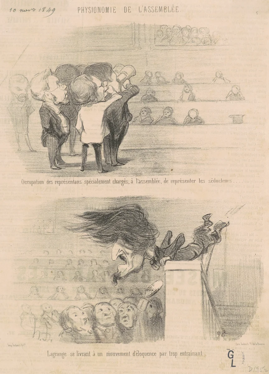 Occupation des représentans ... by Honoré Daumier, print, 1849
