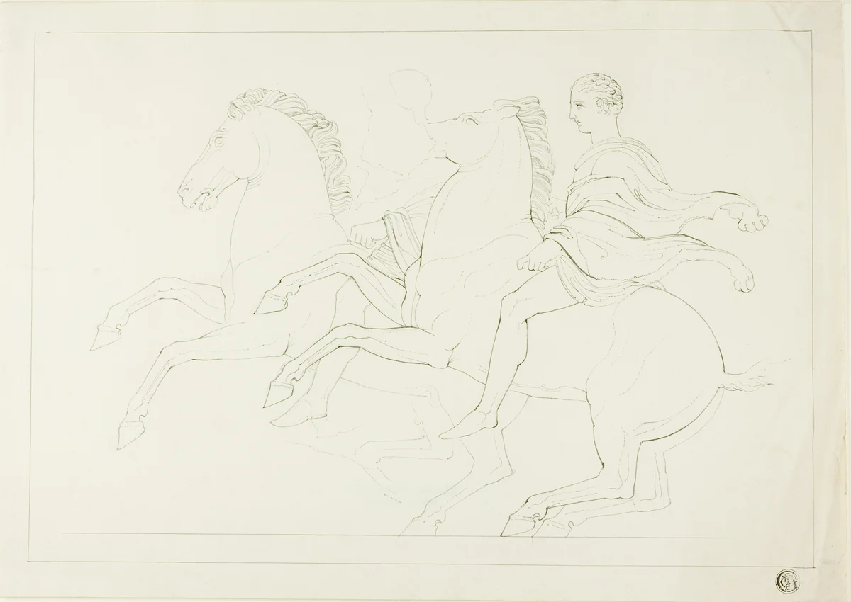 Copy of Calvary from the Parthenon Frieze by John Flaxman, drawing, 1775-1826