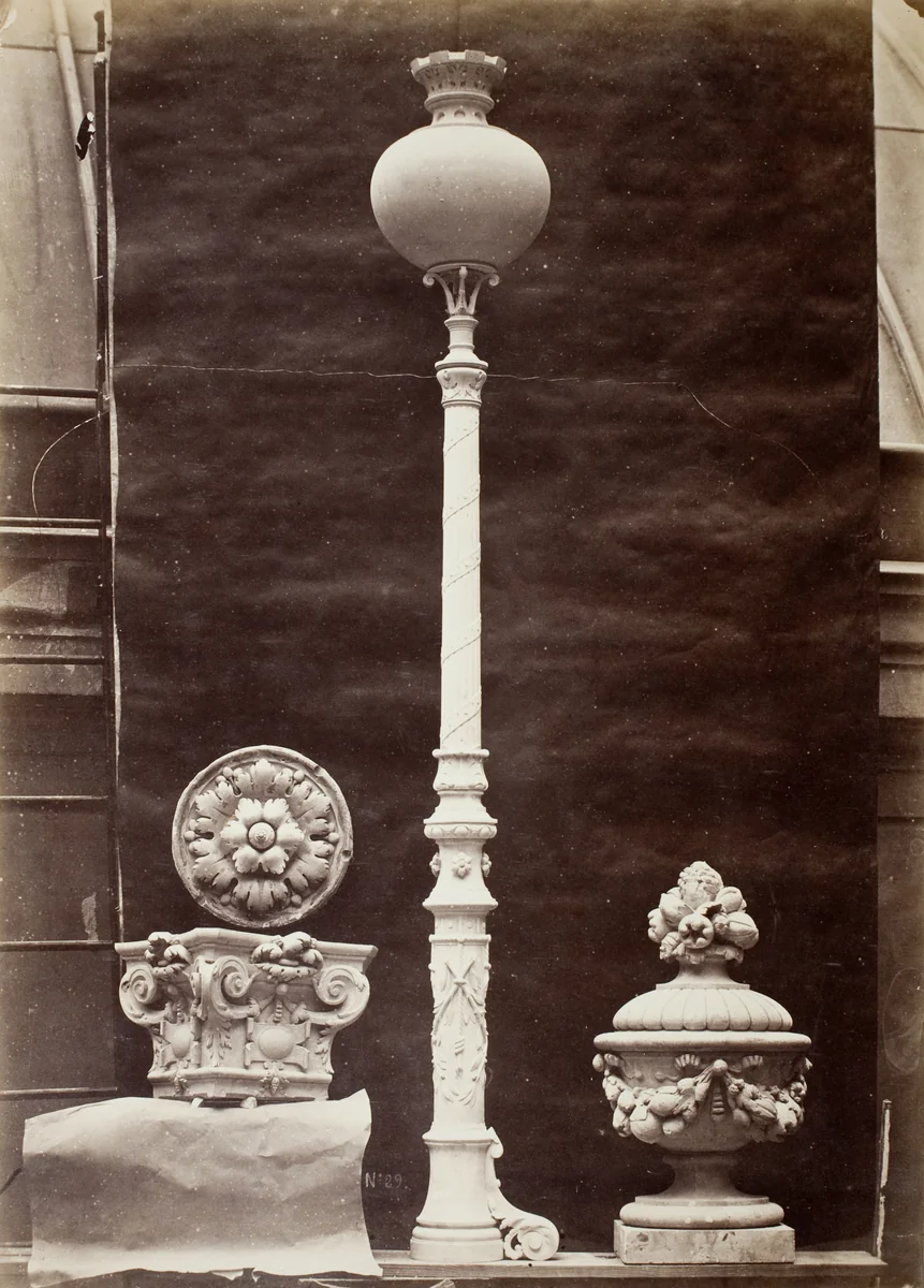 Interior Details and Candelabra, Théâtre du Vaudeville, Paris by Louis-Emile Durandelle, photograph, 1869