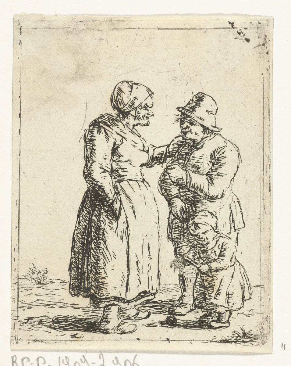 Boer met gezin by Christina Chalon, print, 1758-1808