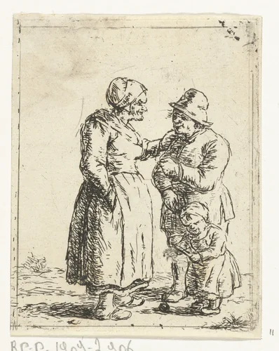 Boer met gezin by Christina Chalon, print, 1758-1808