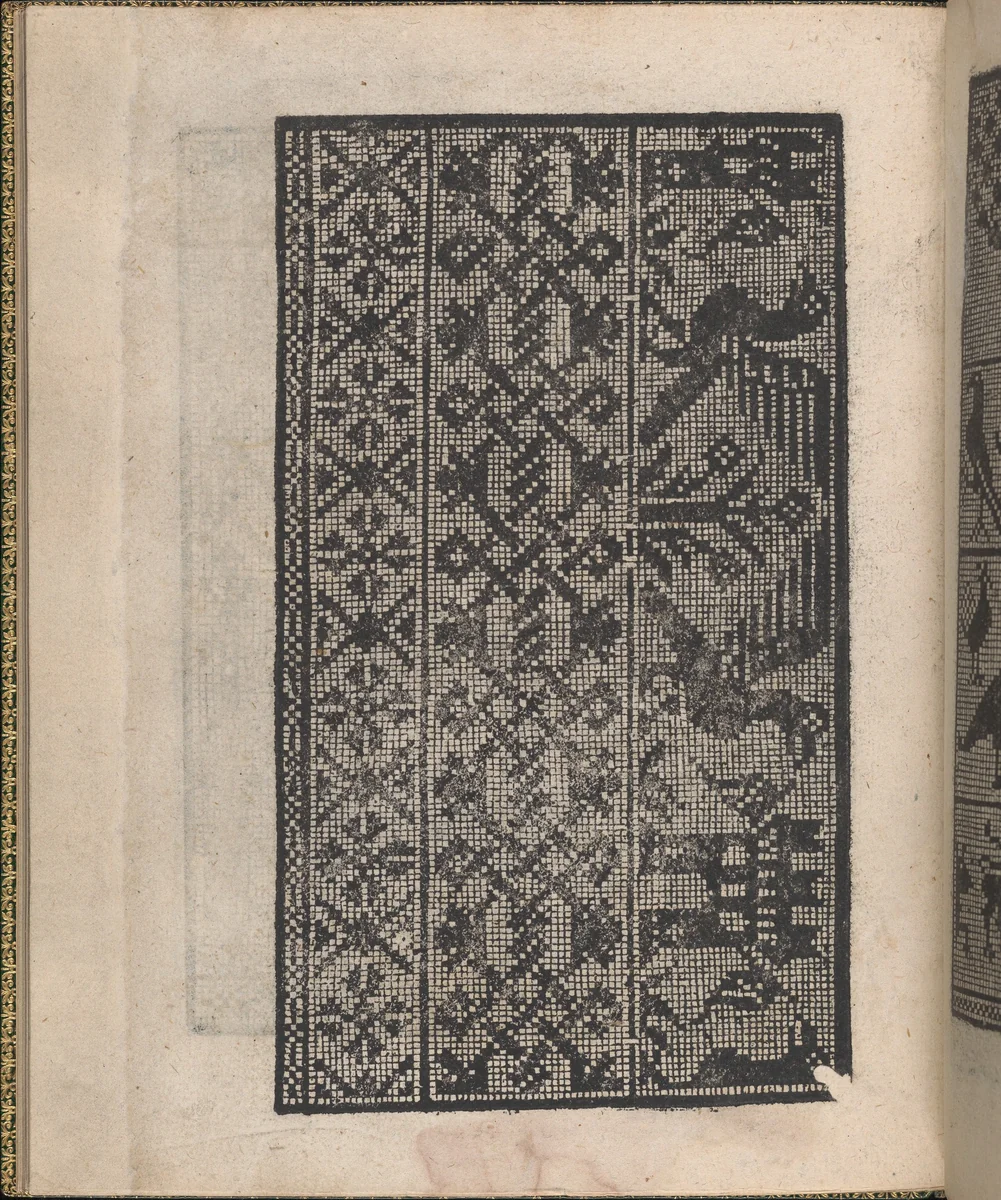 Ornamento delle belle & virtuose donne, page 20 (verso) by Matteo Pagano, book, 1554