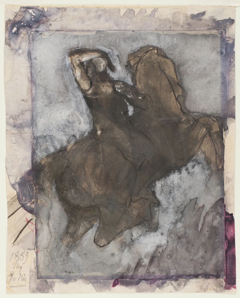 Horseman (recto); Horse and Rider (verso) by Auguste Rodin, painting, 1889