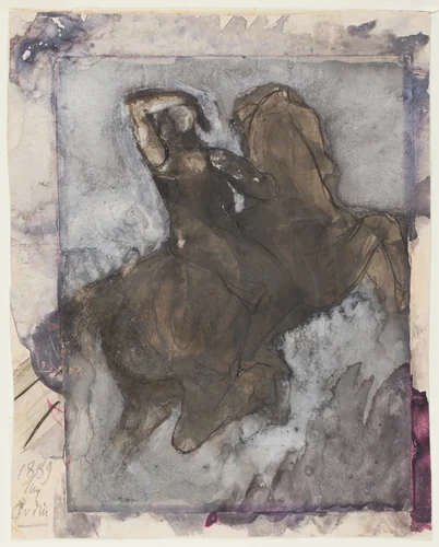 Horseman (recto); Horse and Rider (verso) by Auguste Rodin, painting, 1889
