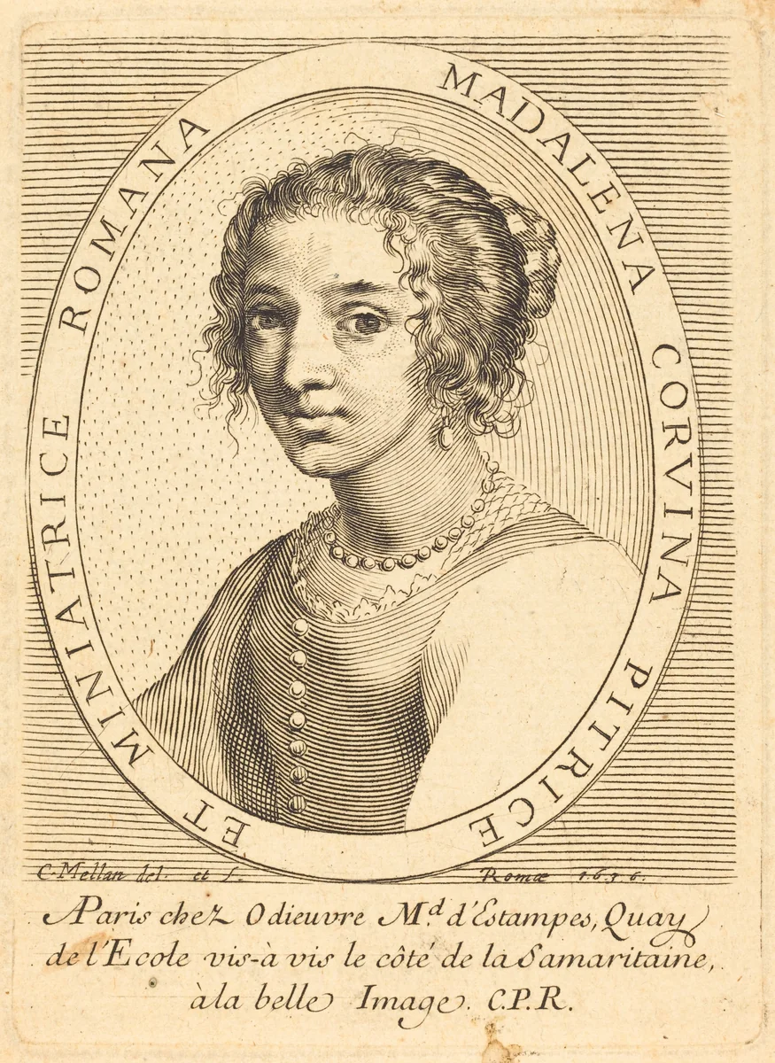 Maddalena Corvina by Claude Mellan, print, 1636