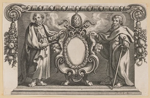 Vignette for a Book Dedicated to Pope Urban VII by Peter Paul Rubens, print, 1613-1646