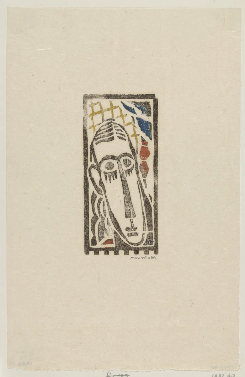 Head of a Man by Max Weber, print, 1919