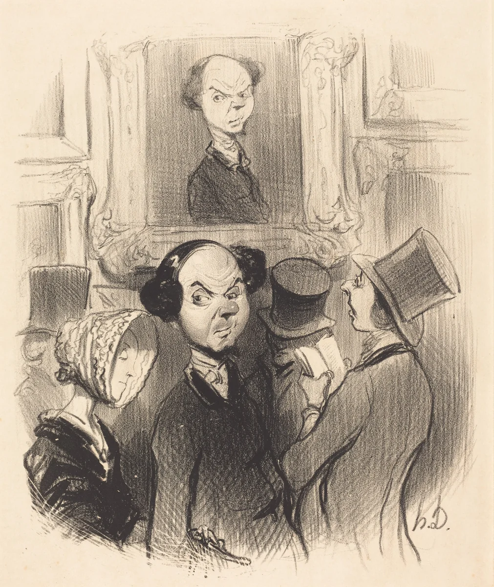 Charmé de se voir exposé... by Honoré Daumier, print, 1841