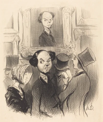 Charmé de se voir exposé... by Honoré Daumier, print, 1841