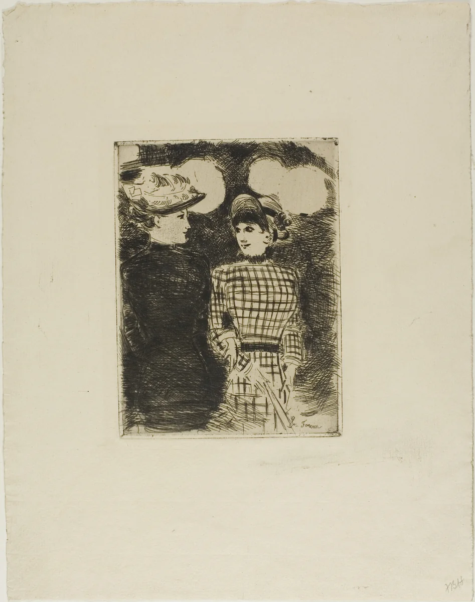 To Bullier's by Jean-Louis Forain, print, 1871-1881