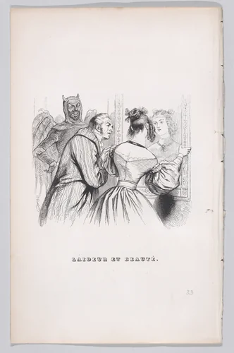 Ugliness and Beauty, from "The Complete Works of Béranger" by J. J. Grandville, print, 1836