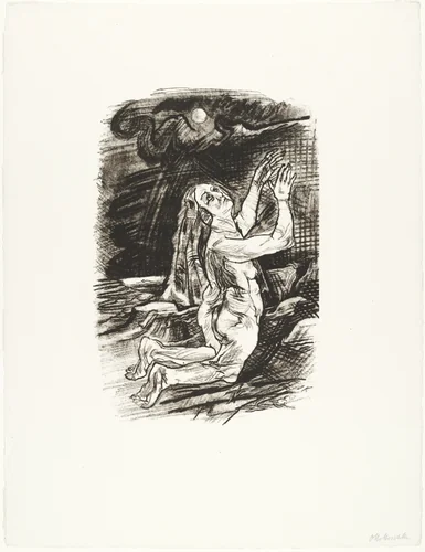 The Supplicant (Die Flehende) (plate 5) from O Eternity - Thou Word of Thunder (Bach Cantata) [O Ewigkeit - Du Donnerwort (Bachkantate)] by Oskar Kokoschka, print, 1914