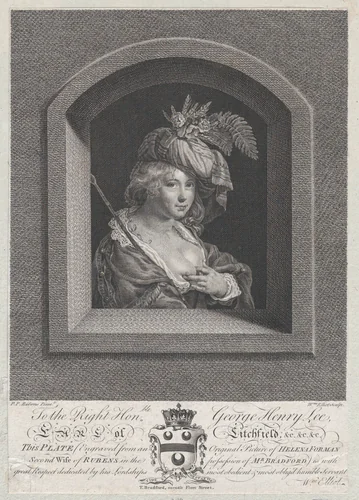 Portrait of Susanna Lunden, sister of Helena Fourment by William Elliot, print, 1763-1766