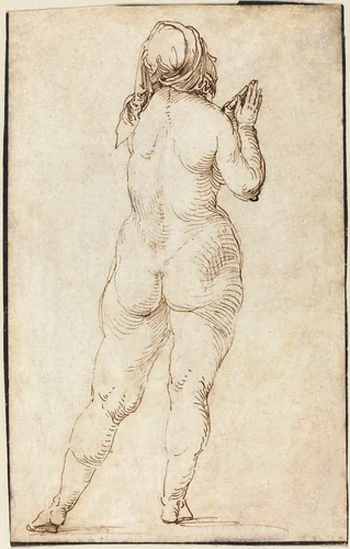 Female Nude Praying by Albrecht Dürer, drawing, 1497-1500