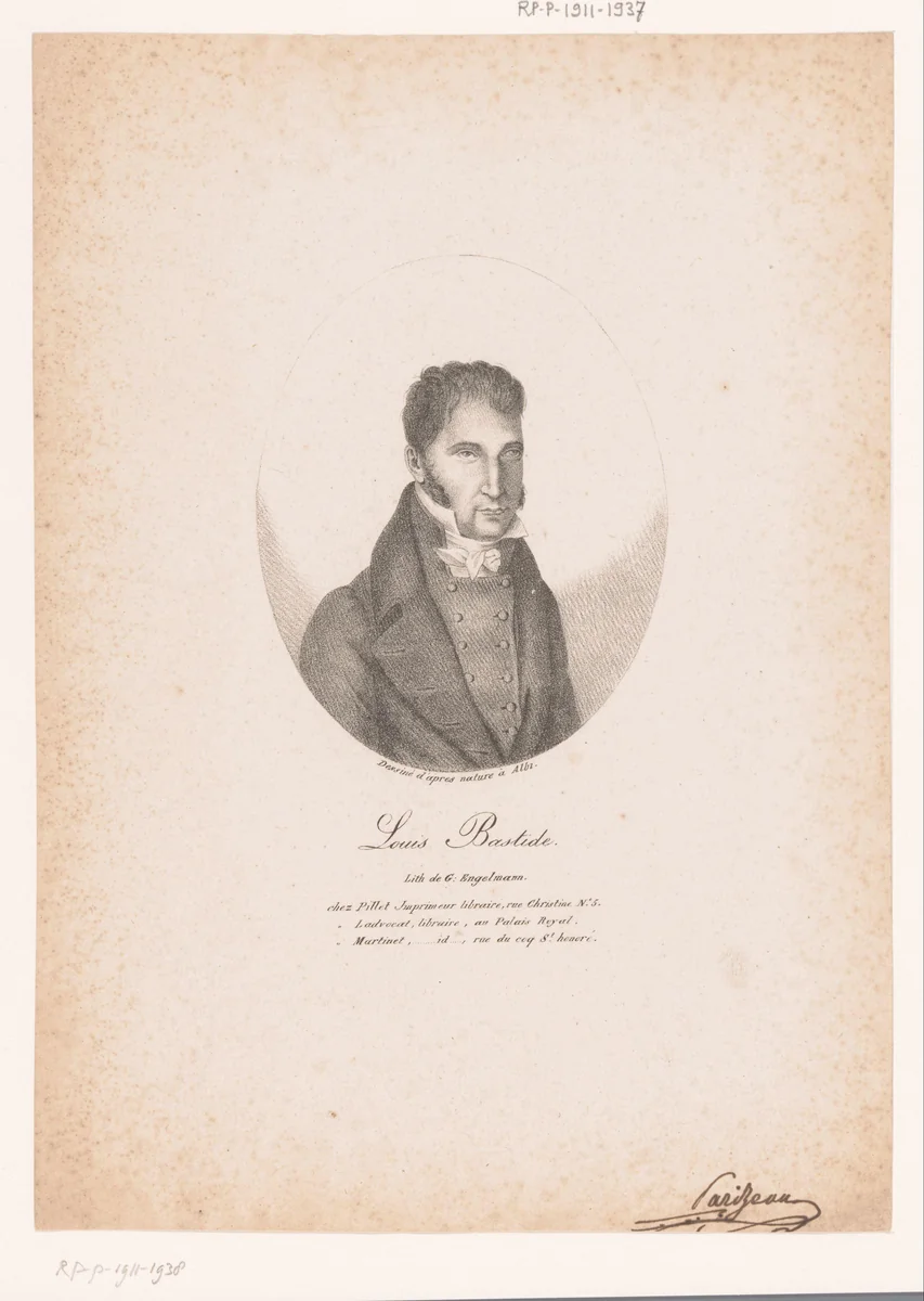 Portret van Louis Bastide by anonymous, print, 1818