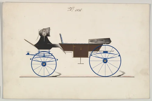 Design for Vis-à-vis, no. 1038 by Brewster & Co., drawing, 1850-1870