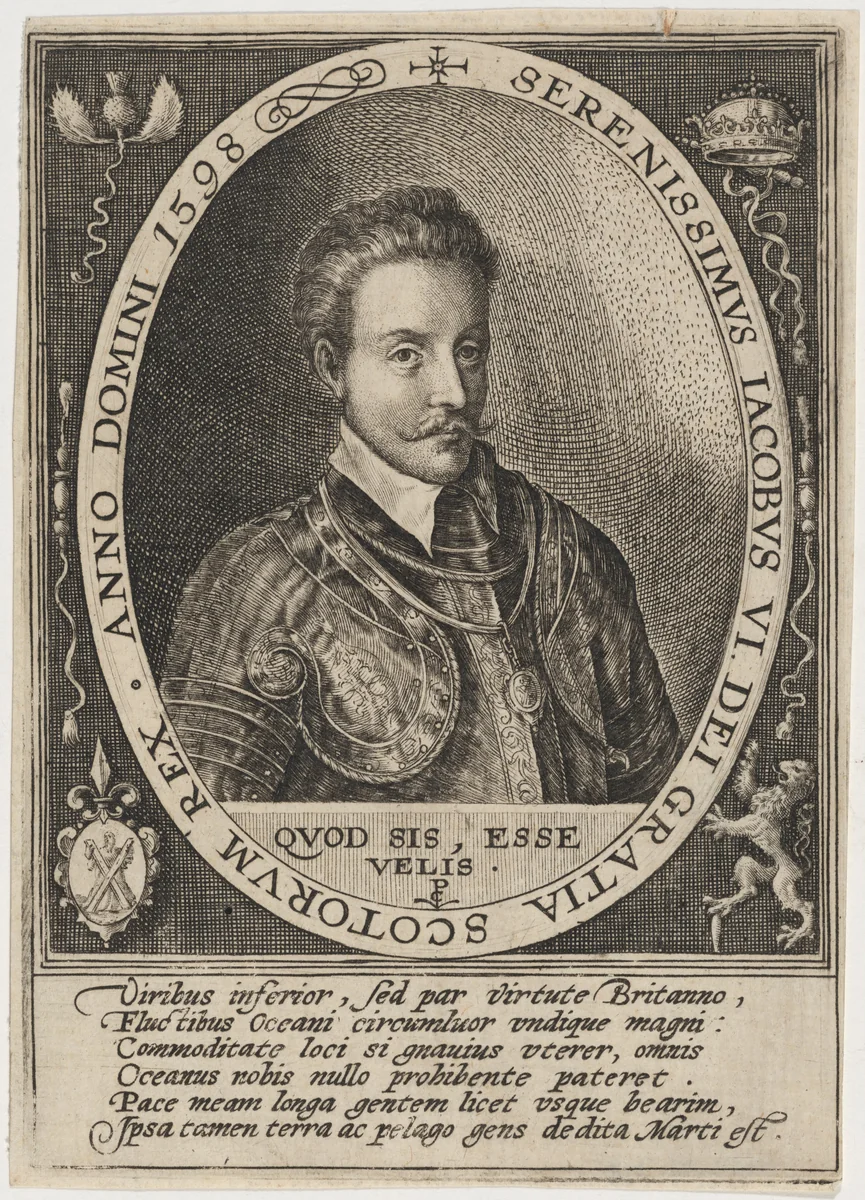 James I, as King of Scotland by Crispijn van de Passe I, print, 1598
