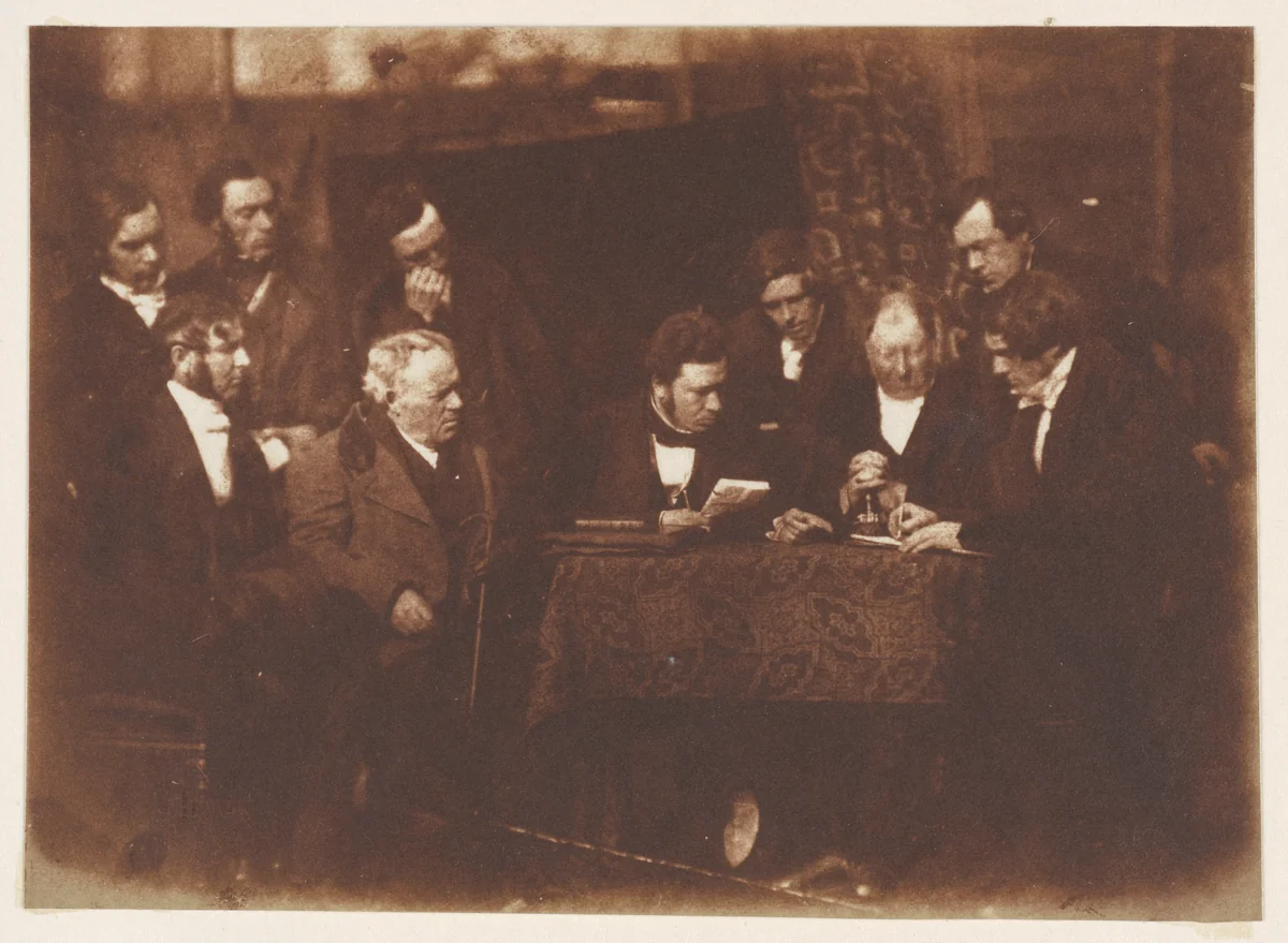 Study for the Disruption Picture: Signing of the Deed of Demission by Hill and Adamson, photograph, 1843
