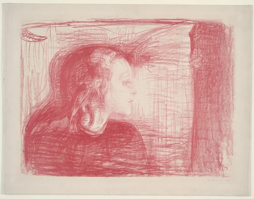 The Sick Child I (Det syke barn I) by Edvard Munch, print, 1896