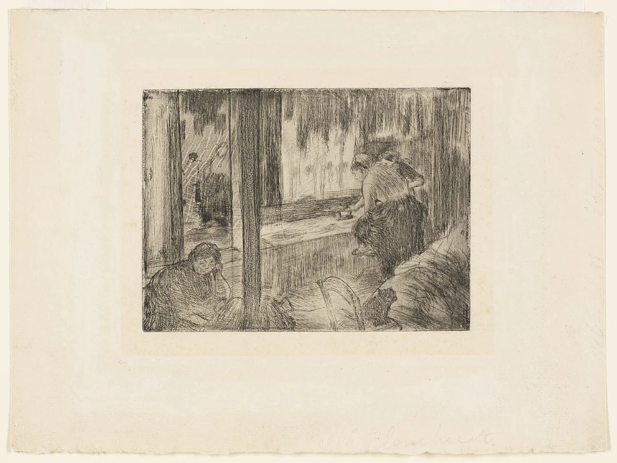 The Laundresses by Edgar Degas, print, 1879-1880