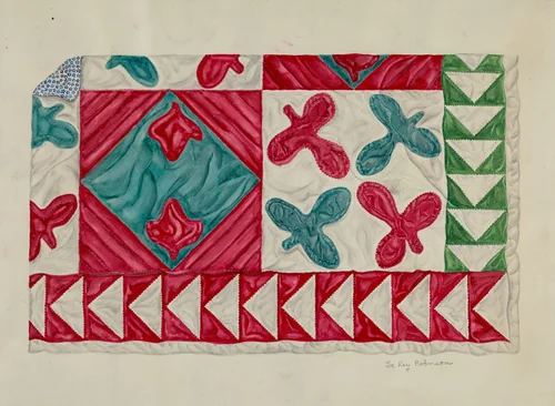 Quilt by LeRoy Robinson, index of american design, 1938