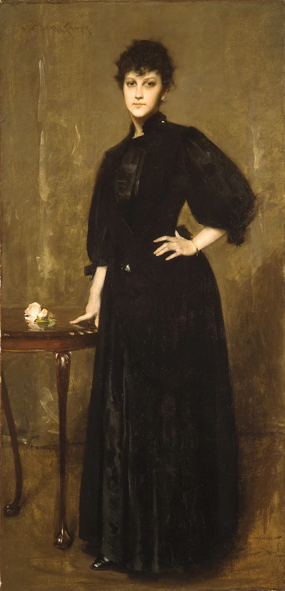 Lady in Black by William Merritt Chase, artwork, 1888