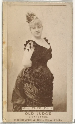 Mlle. Theo, Paris, from the Actors and Actresses series (N171) for Old Judge Cigarettes by Goodwin & Company, photograph, 1886-1890