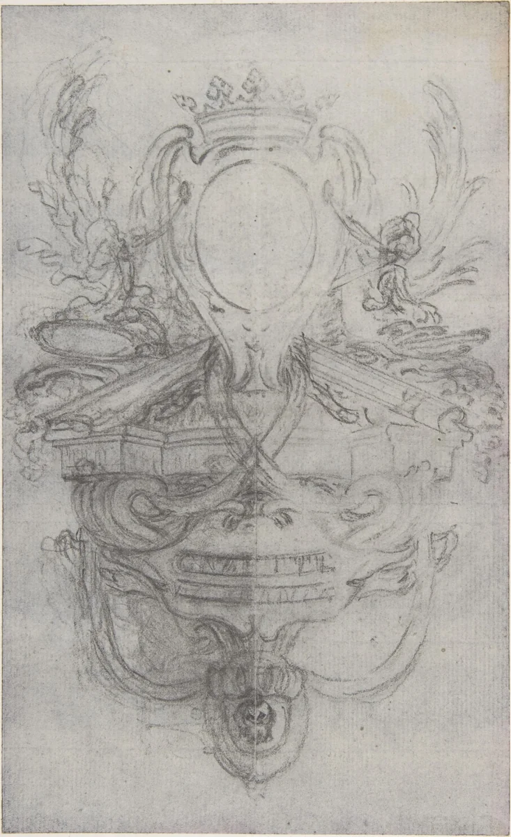 Design for the Headpiece of the "Gazette de France" by Hubert François Gravelot, drawing, 1710-1773