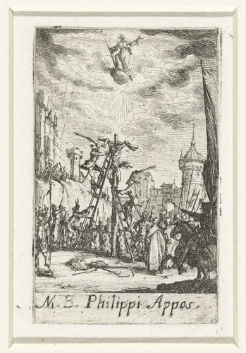 Het martelaarschap van Filippus by Jacques Callot, print, 1632-1634