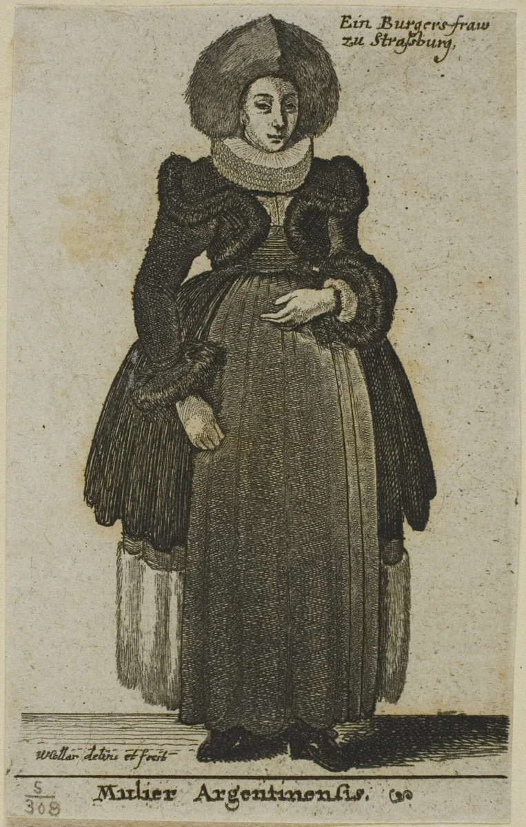 Strasbourg Woman by Wenceslaus Hollar, print, 1644-1650