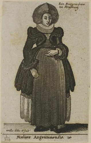 Strasbourg Woman by Wenceslaus Hollar, print, 1644-1650