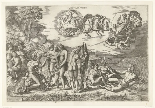 Oordeel van Paris by anonymous, print, 1517-1562