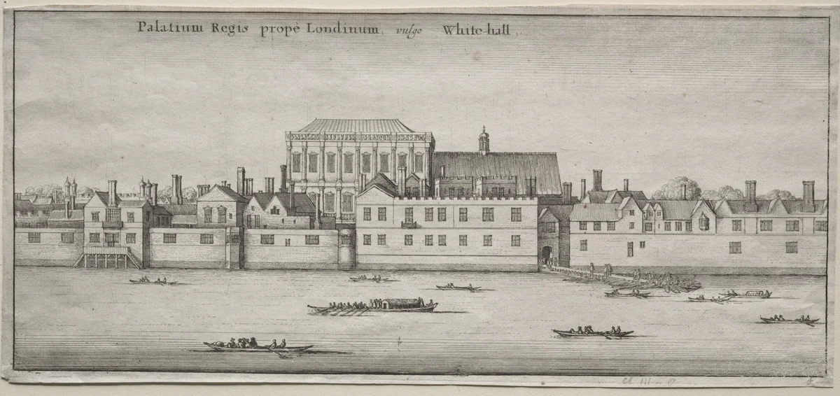 Views of London: Whitehall from the River by Wenceslaus Hollar, print, 1666-1677