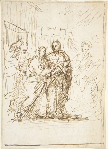 Visitation by Pedro Duque Cornejo, drawing, 1711-1721
