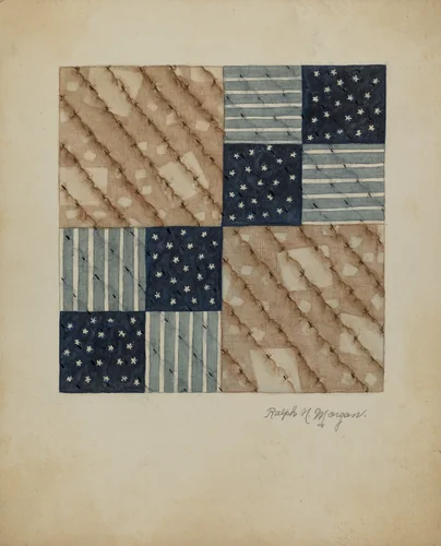 Quilt Pattern by Ralph N. Morgan, index of american design, 1935-1942