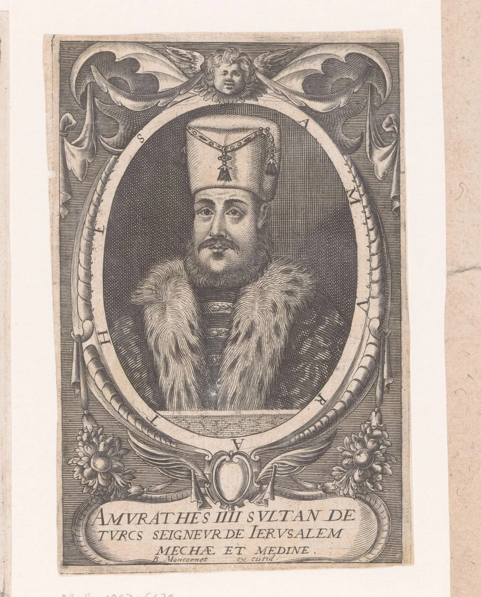 Portret van Murat IV van het Ottomaanse Rijk by anonymous, print, 1610-1668