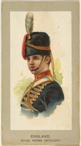Royal Horse Artillery, England, from the Military Uniforms series (T182) issued by Abdul Cigarettes by Abdul Cigarettes, print, 1881