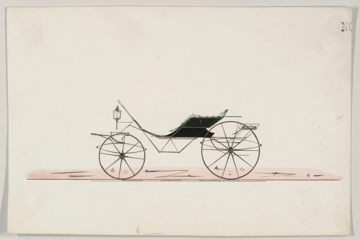 Phaeton (unnumbered) by Brewster & Co., drawing, 1865-1875