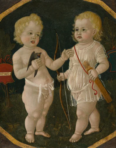Two Putti by Matteo di Giovanni, painting, 1490-1510
