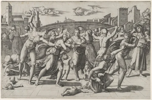 The Massacre of the Innocents by Marcantonio Raimondi, print, 1507-1517