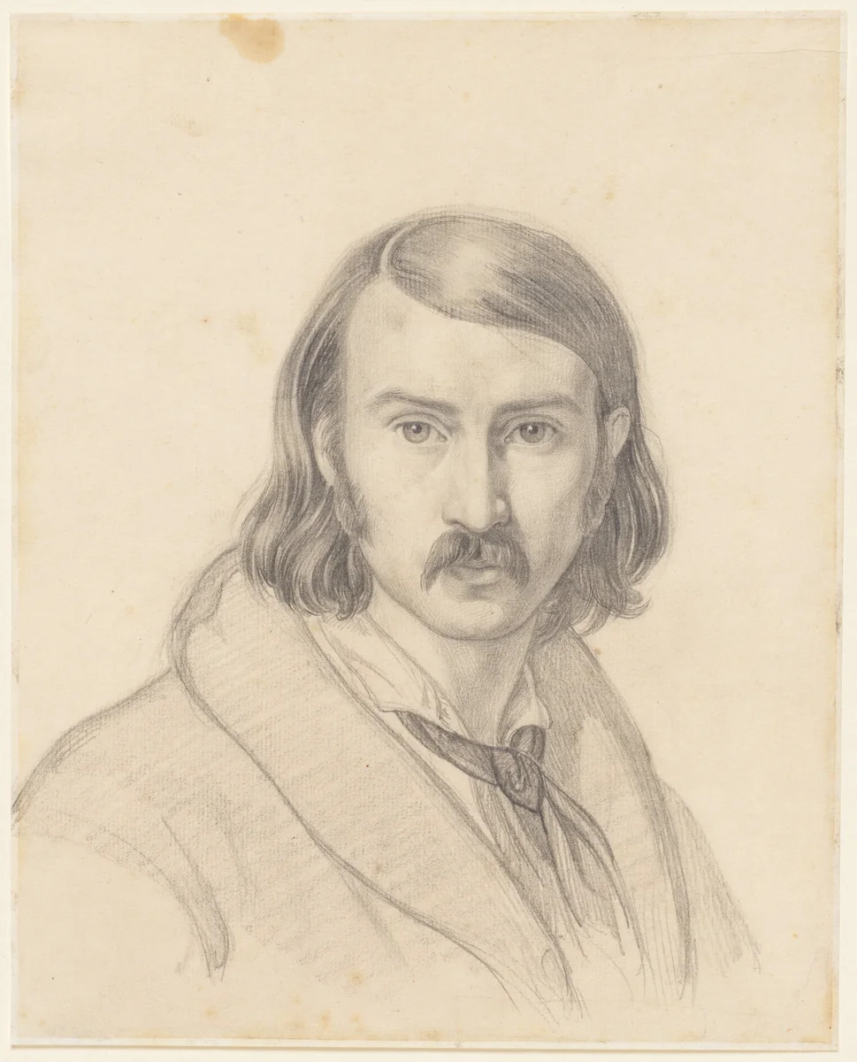Self-Portrait by Friedrich Preller, drawing, 1838