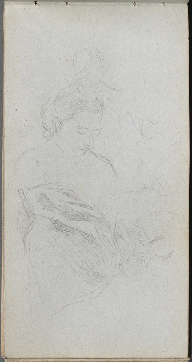Sketchbook, page 82: Study of Fgures by Ernest Meissonier, book, 1860-1869
